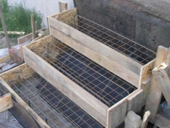 Frame for a concrete porch made of wood