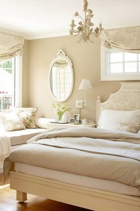 Bedroom interior in warm colors