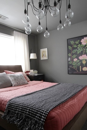 غرفة نوم بألوان رمادية