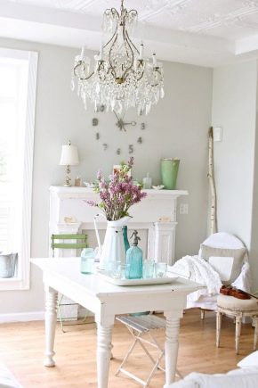 Classic chandeliers in white tones