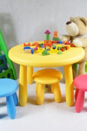Elegir una mesa de plástico para niños.