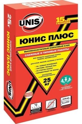 Unis tile adhesive: characteristics and consumption