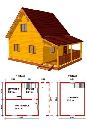 House project of 8 by 6 m: layout options