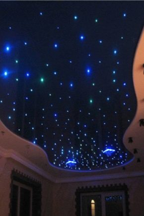 Ceilings in the form of a starry sky in the interior