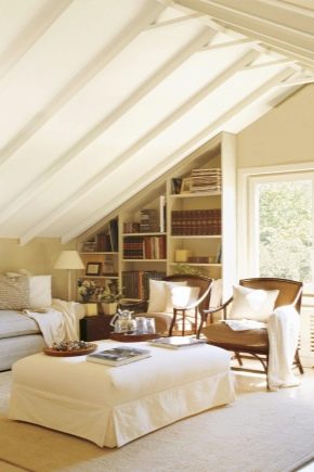 Attic ceiling: choice of material and design