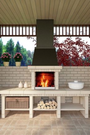 Brick stoves in a gazebo: features of creation