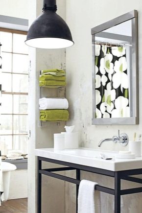 Étagères pour serviettes dans la salle de bain: options de modèles et subtilités de placement