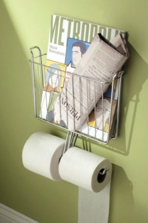 Wandhalterungen aus Metall für Toilettenpapier: Sorten und Auswahlkriterien