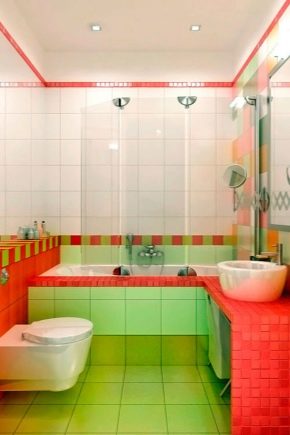 Review of trendy tiles for a small bath: design examples