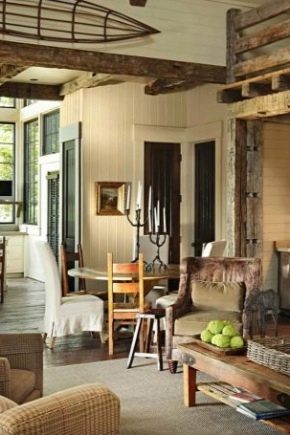 Opzioni originali per l'interior design di una casa in legno