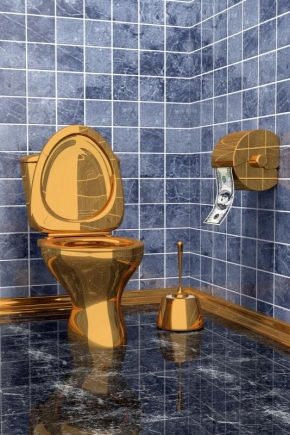 Inodoros de oro: decoración de baño de lujo