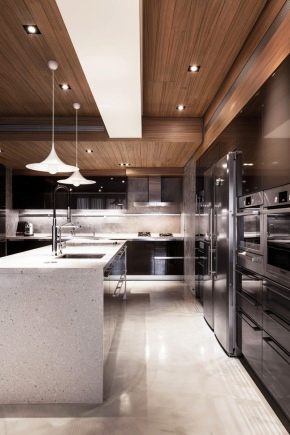 Design de tavan în bucătărie-sufragerie