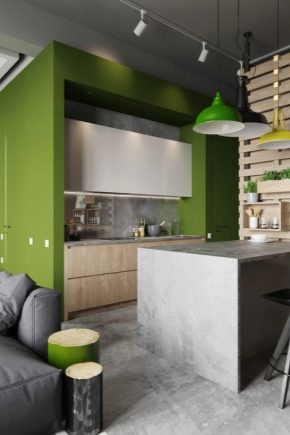 Sala de cocina con un área de 15 m2. m: diseño e ideas de diseño