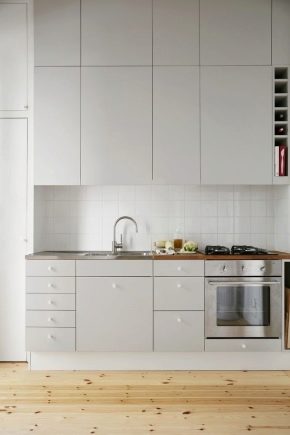 Delantal blanco para la cocina: ventajas, desventajas y opciones de diseño.