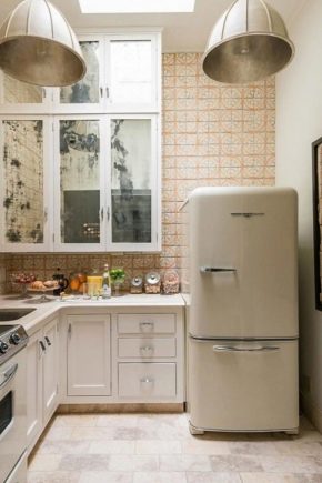 Idei de design pentru o bucătărie mică cu frigider în Hrușciov