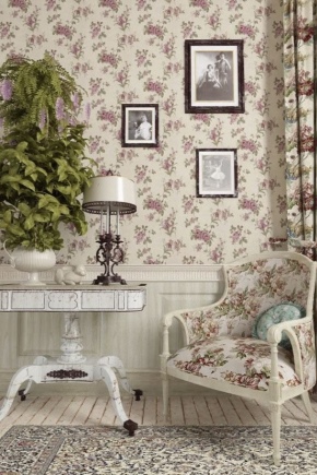 Wallpaper in the style of Provence in the interior