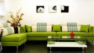Green sofas