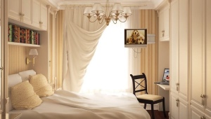 6-7 metrekarelik küçük bir yatak odası tasarımı. m