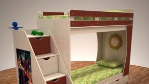 Mga bunk bed na may mga drawer