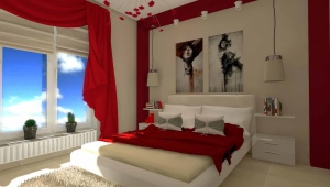 Punainen makuuhuone