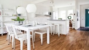 We create a stylish kitchen-living room interior