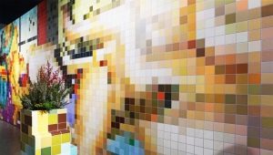 Mosaico en la pared: soluciones de diseño moderno.