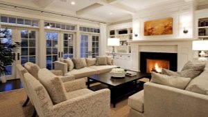 Features of the design of a living room with a fireplace