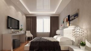 Stretch ceilings in bedroom interior design