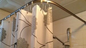 Rideaux d'angle pour la salle de bain: caractéristiques de conception et critères de sélection