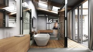 Badeværelser i loftstil: aktuelle trends inden for boligindretning