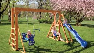 Children's outdoor swing for a summer residence: types, tips for choosing and making