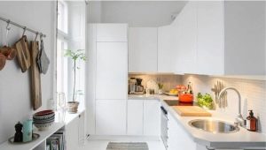White countertop in the interior of the kitchen