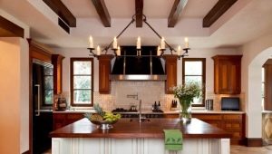 Kitchen interior design with two windows