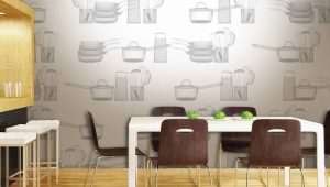 Wall design near the table in the kitchen