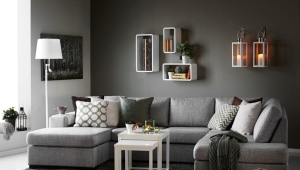 Options for using a gray sofa in the interior