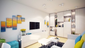 Entwurf einer 2-Zimmer-Wohnung mit einer Fläche von 60 qm. m: Designideen
