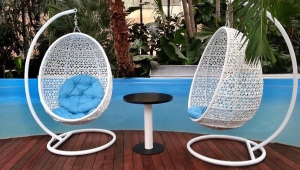 Hanging chair-cocoon: features, types and production