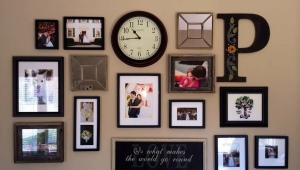 Photo frames-collages in the interior