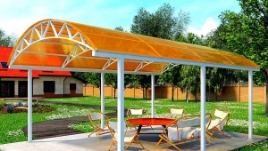 Polycarbonate awnings for summer cottages
