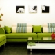 Green sofas