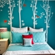Turquoise wallpaper in the interior