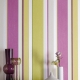 Interiors of rooms with striped wallpaper