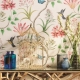 Wallpaper with flowers and birds