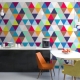 Wallpaper with geometric motifs