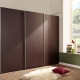 Wenge-colored wardrobes in a modern interior