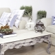 At vælge et smukt design og indretning af et sofabord i Provence-stil