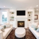 White fireplace in interior design