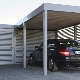 Garagen mit Vordach: ein Überblick über moderne Projekte, Optionen mit einem Nutzblock
