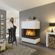 Modern fireplaces in the interior of an apartment and a private house