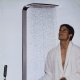 Shower column with rain shower and mixer